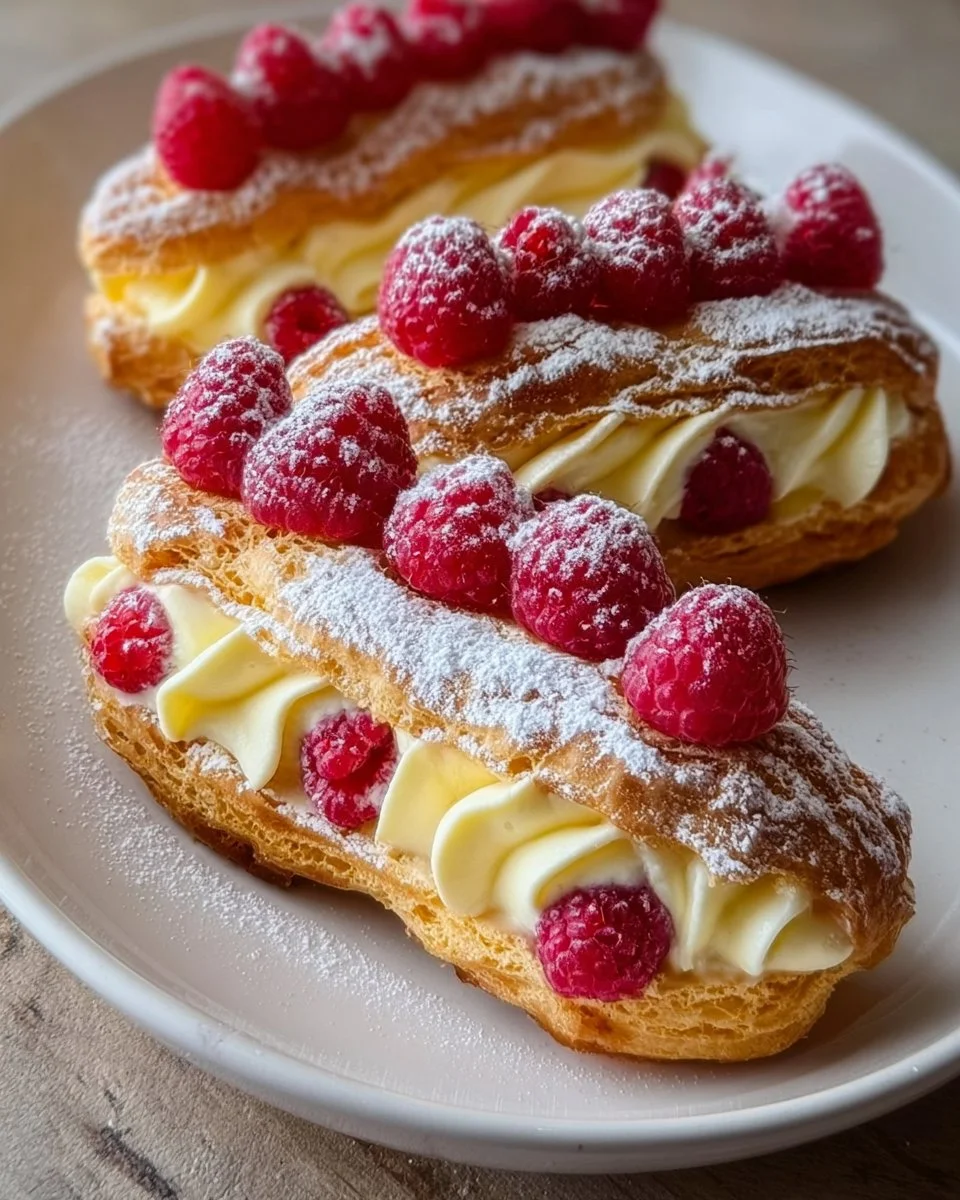 Lemon Raspberry Eclairs
