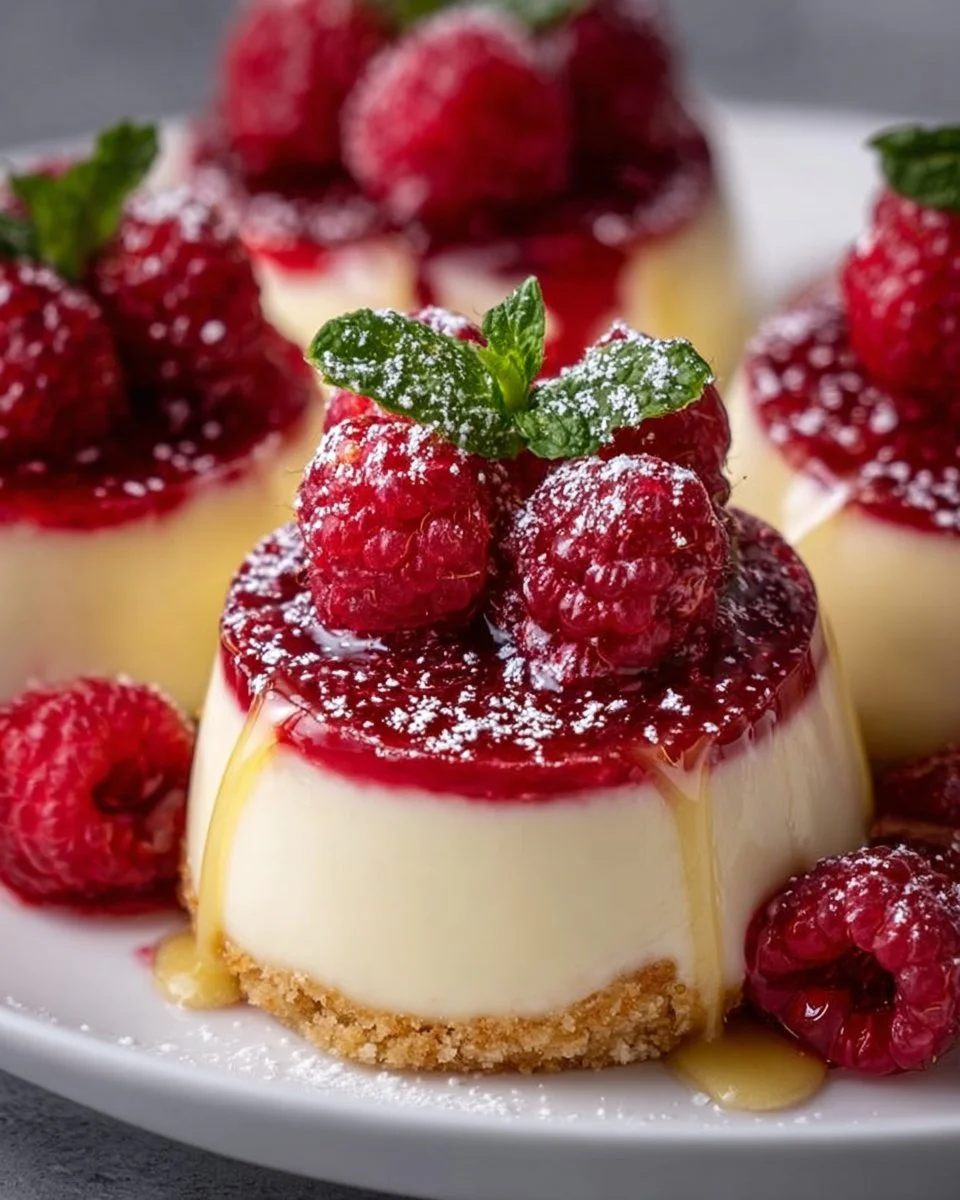 Lemon Raspberry Ruby Glass Cheesecake Domes
