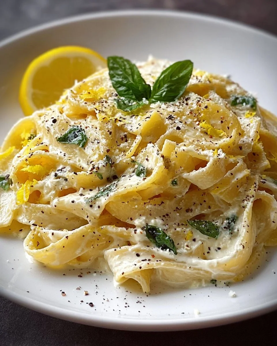 Delicious Lemon Ricotta Pasta served with fresh herbs and lemon zest