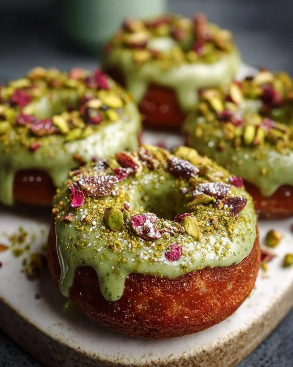 Matcha Pistachio Donuts