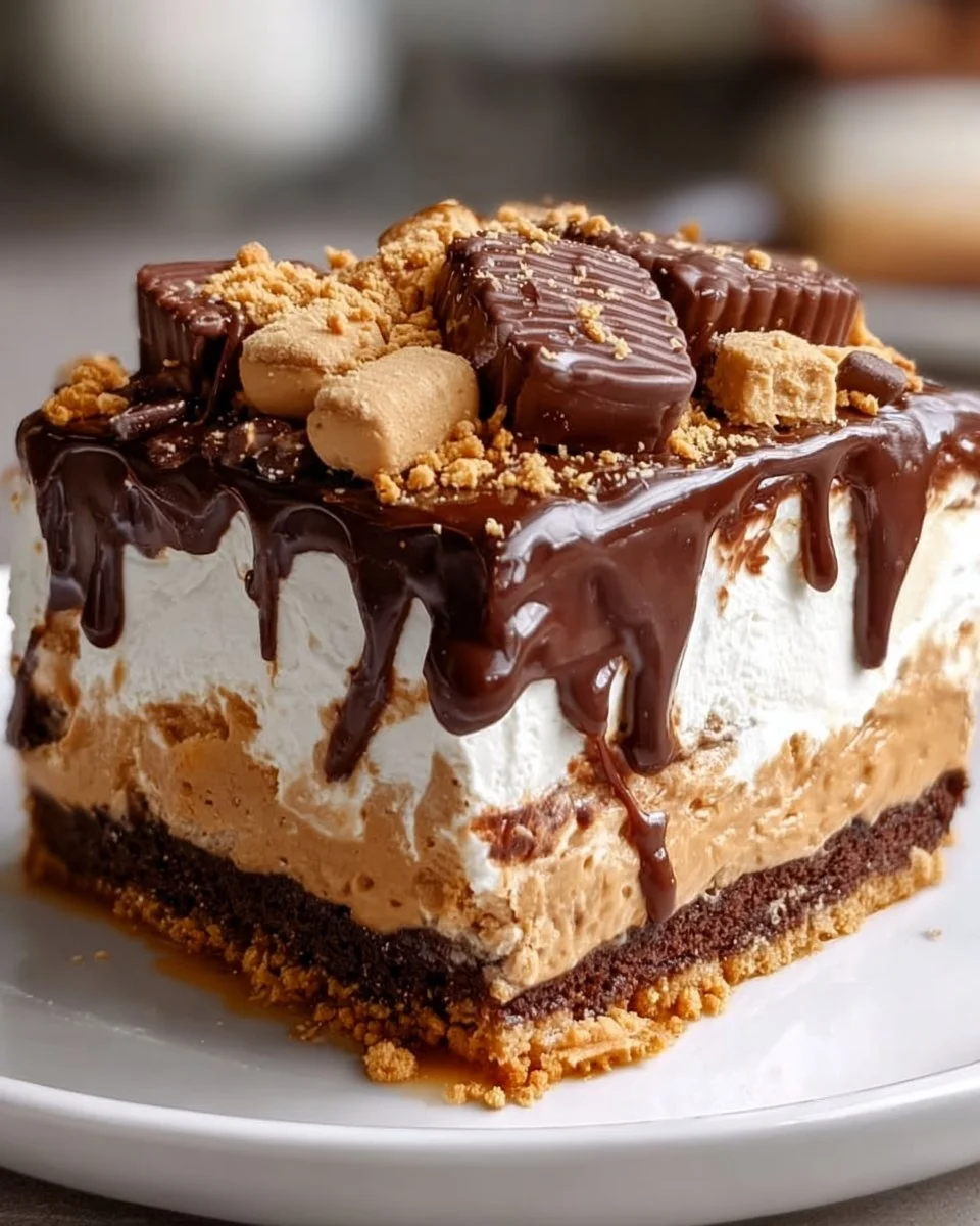 No-Bake Chocolate Peanut Butter Mousse Dessert