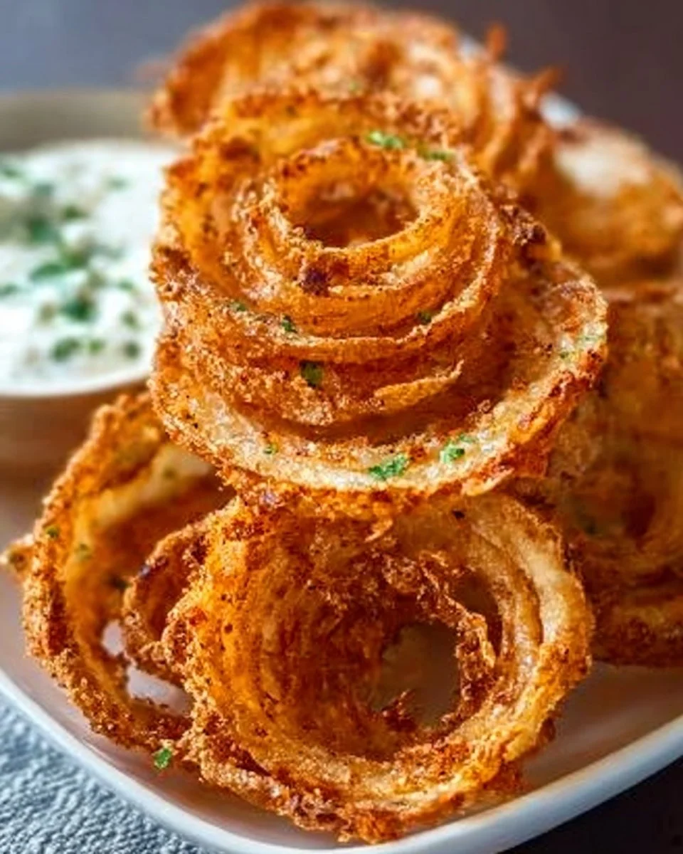 Delicious onion ring chips served in a bowl, highlighting their crispy texture.