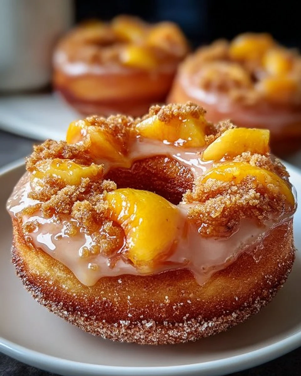 Peach Cobbler Donuts