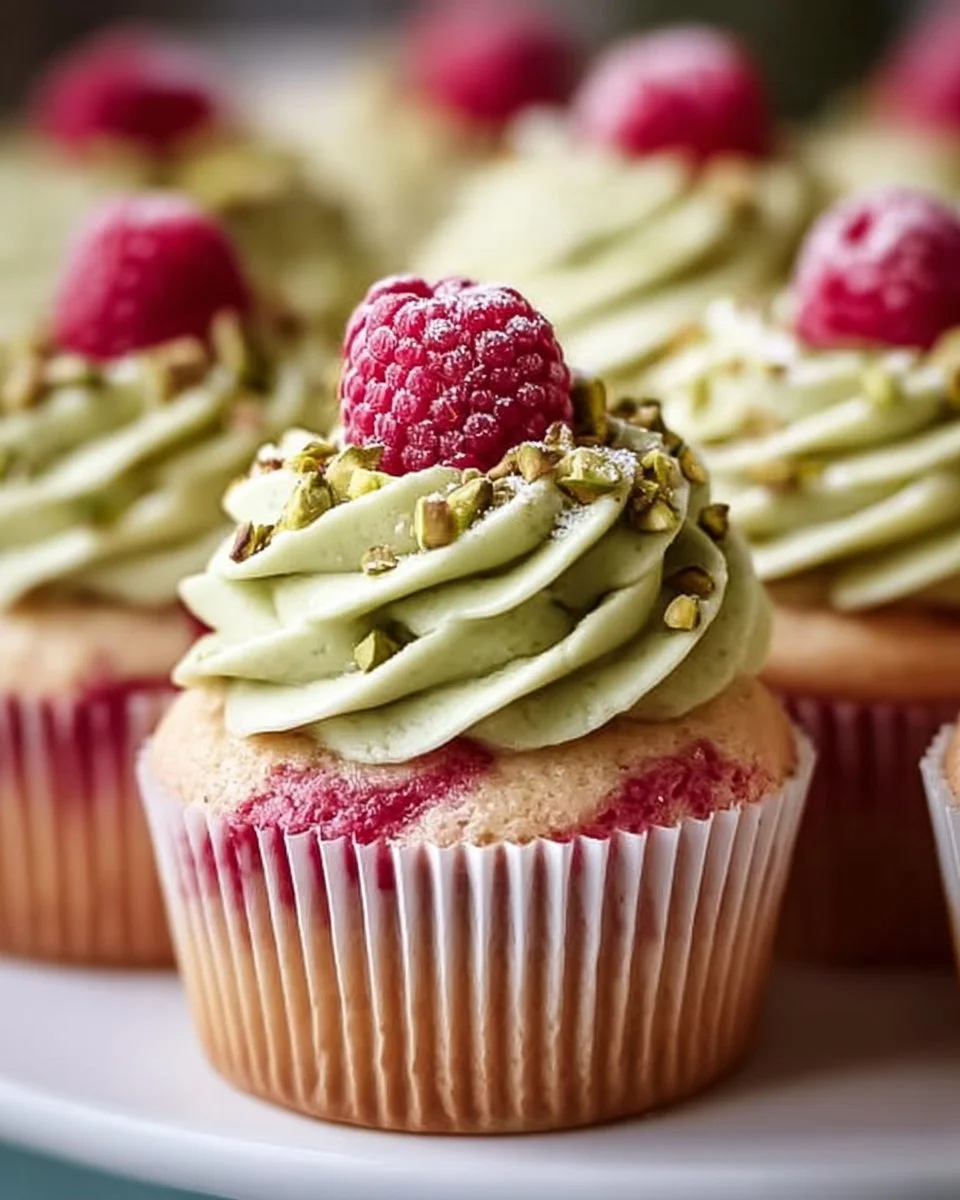 Pistachio and Raspberry Cupcakes