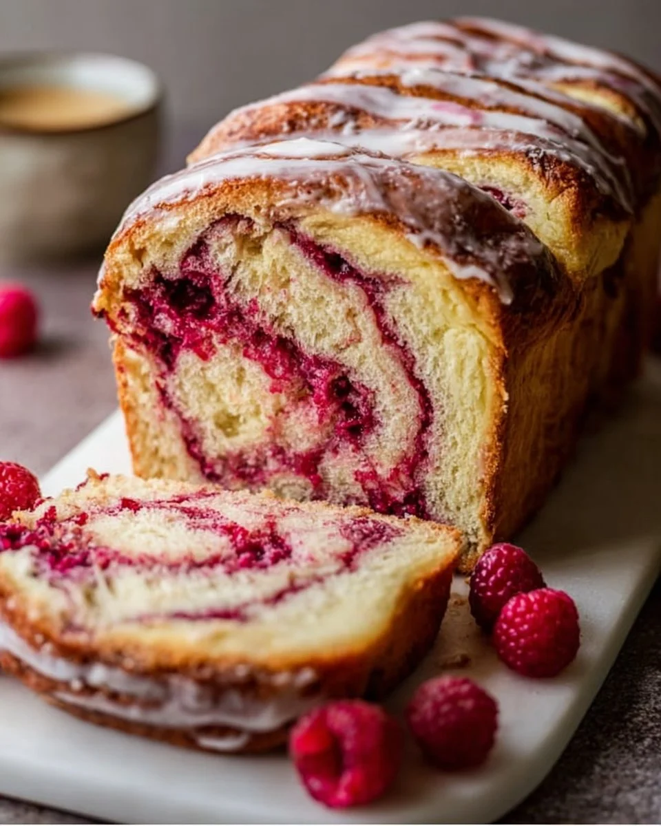 Raspberry Swirl Brioche Loaf