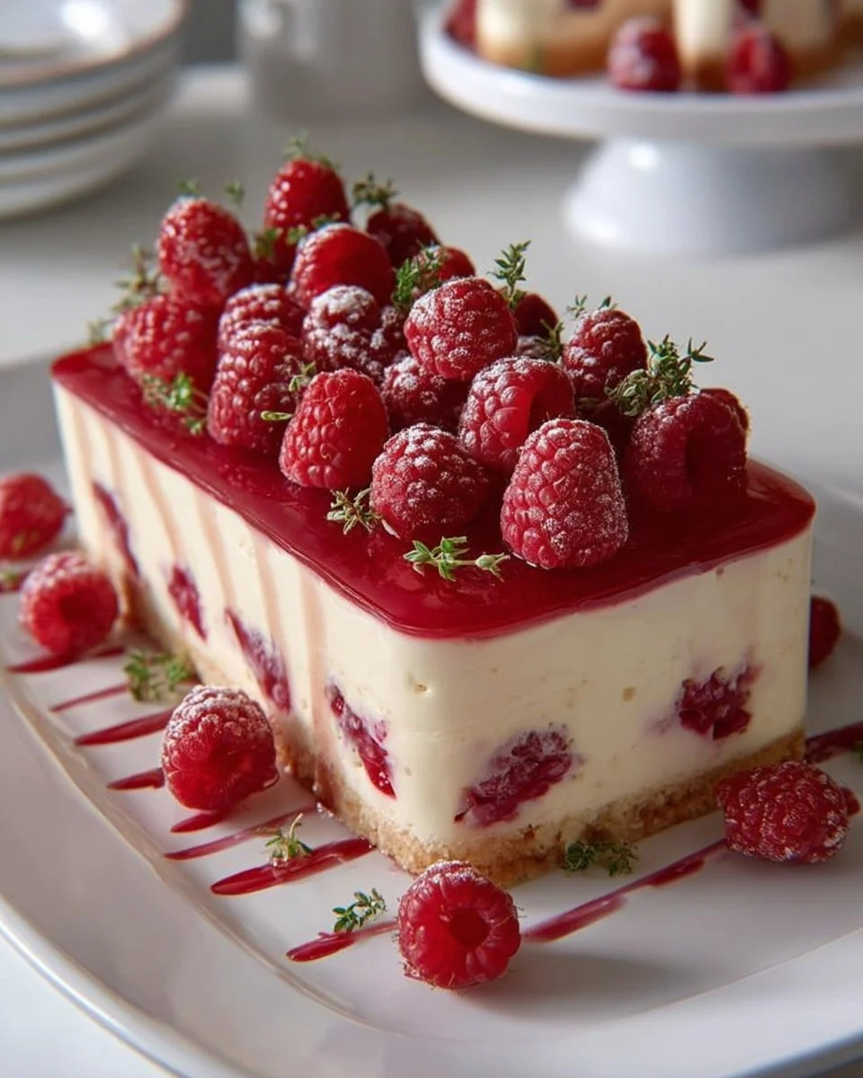 Raspberry White Chocolate Mousse Cake