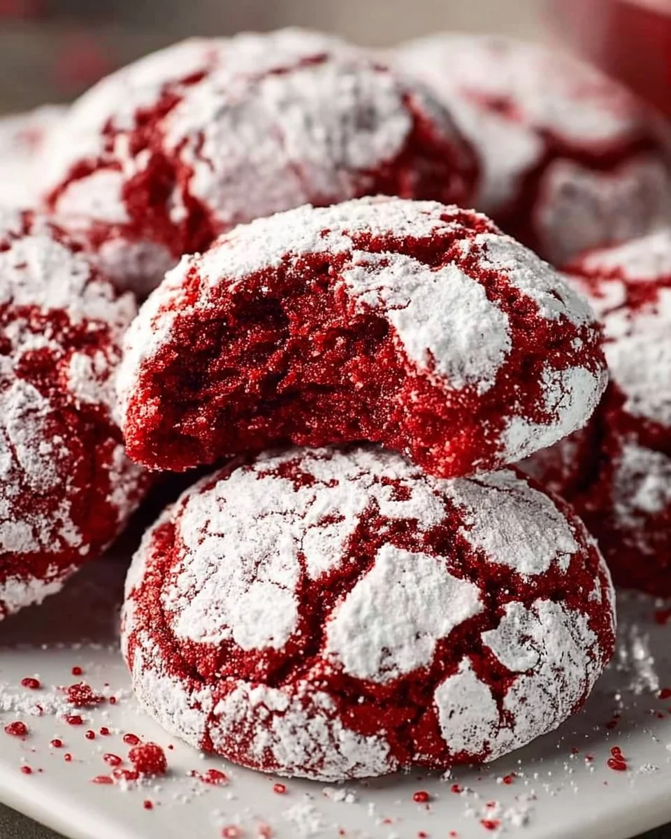 Red Velvet Crinkle Cookies