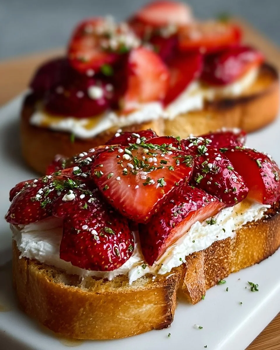 Roasted Strawberry Whipped Ricotta Toast