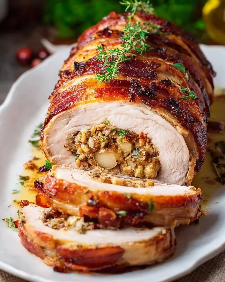 Bacon &amp; Apple Stuffed Pork Loin