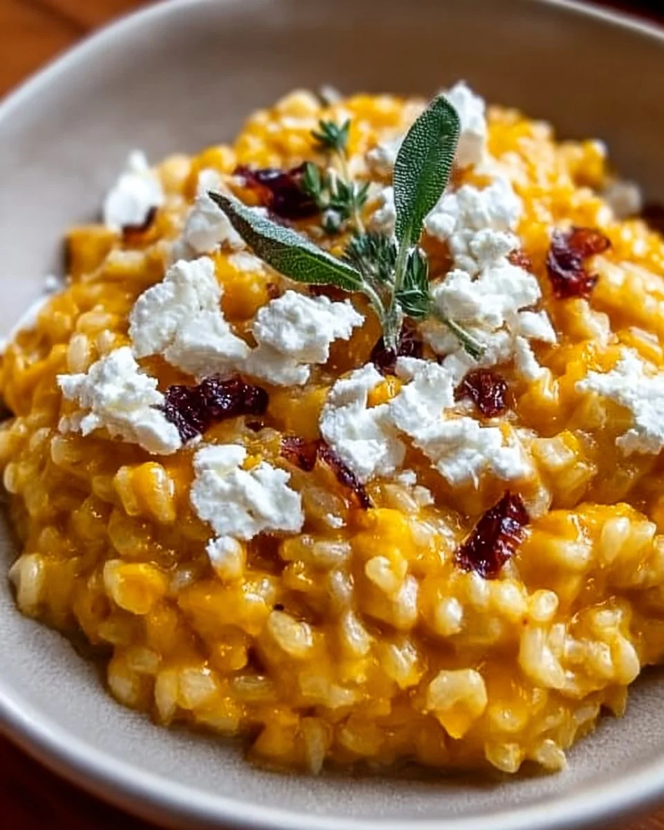 Baked Pumpkin Goat Cheese Risotto
