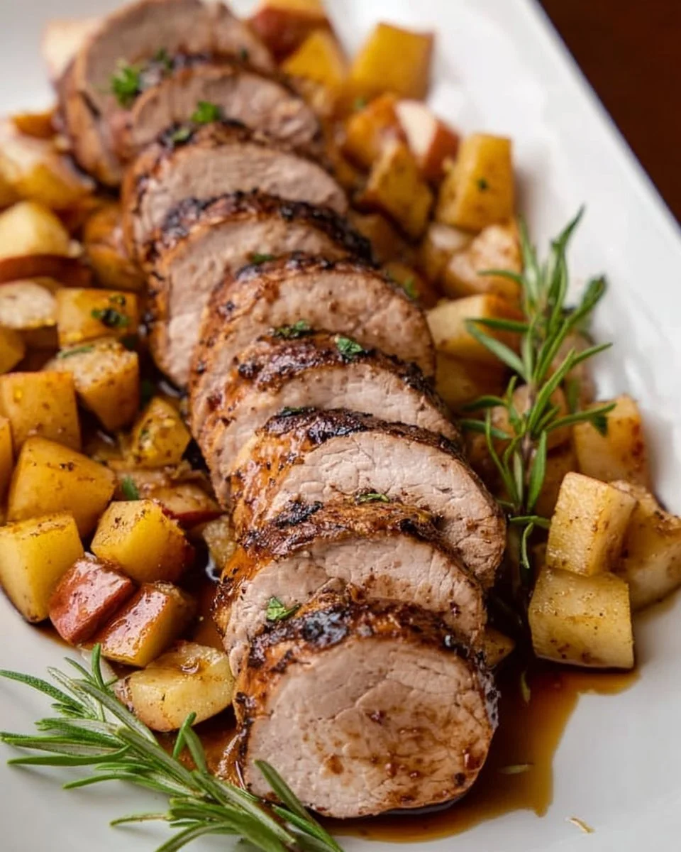 Balsamic Honey Apples Pork Tenderloin