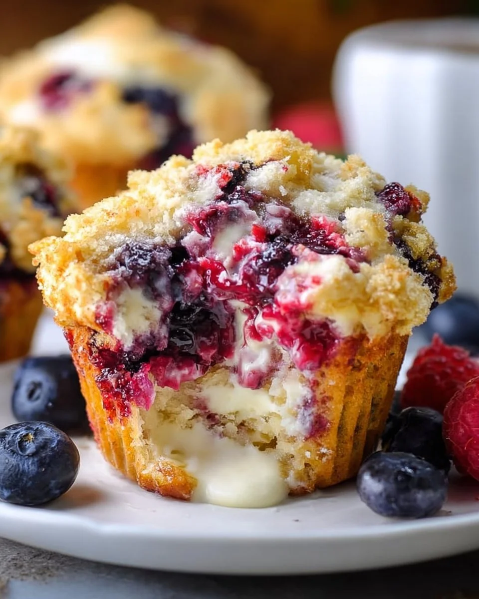 Berry Cream Cheese Muffins