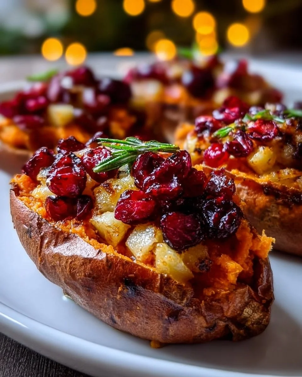 Cranberry Apple Twice-Baked Sweet Potatoes
