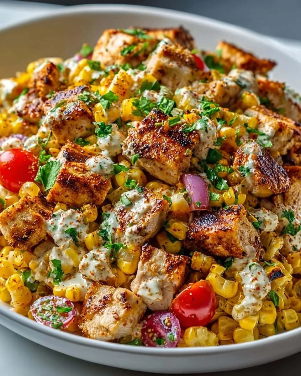 Creamy High Protein Chicken Street Corn Salad You’ll Crave