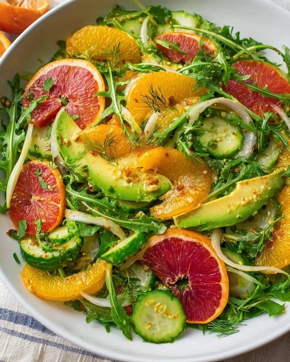 Easy Avocado Citrus Arugula Salad (video)