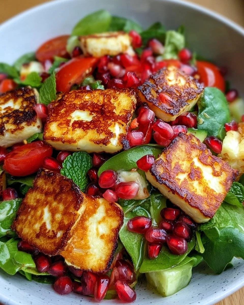 Fresh Halloumi Pomegranate Salad – Summery, Healthy & Delicious