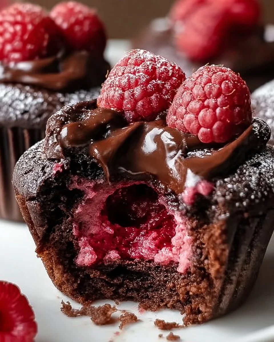 Molten Raspberry Chocolate Cupcakes