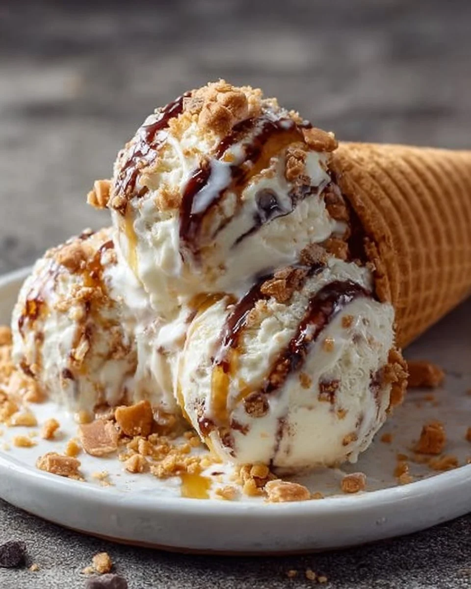 No-Churn Chocolate Toffee Ice Cream
