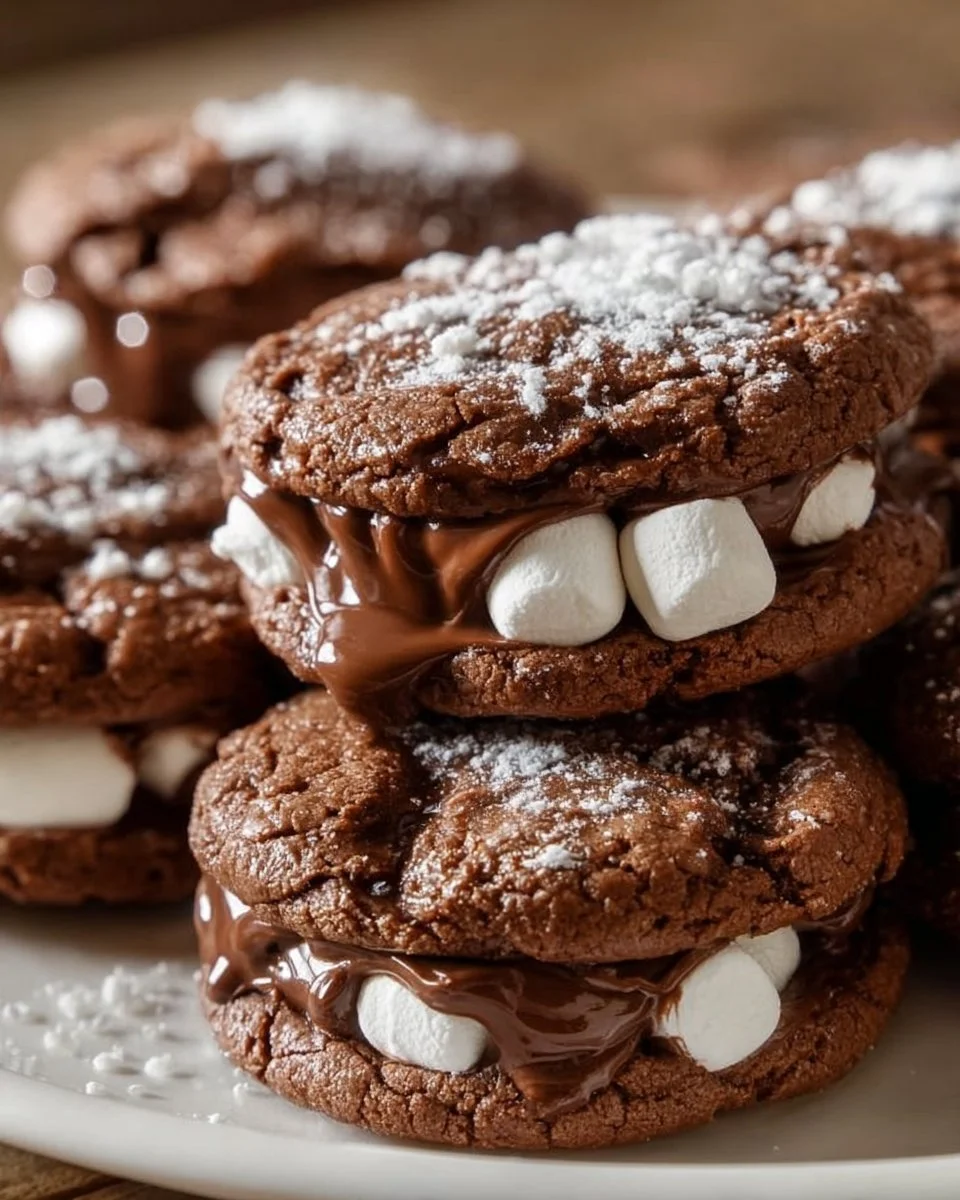 Nutella Marshmallow Cookies