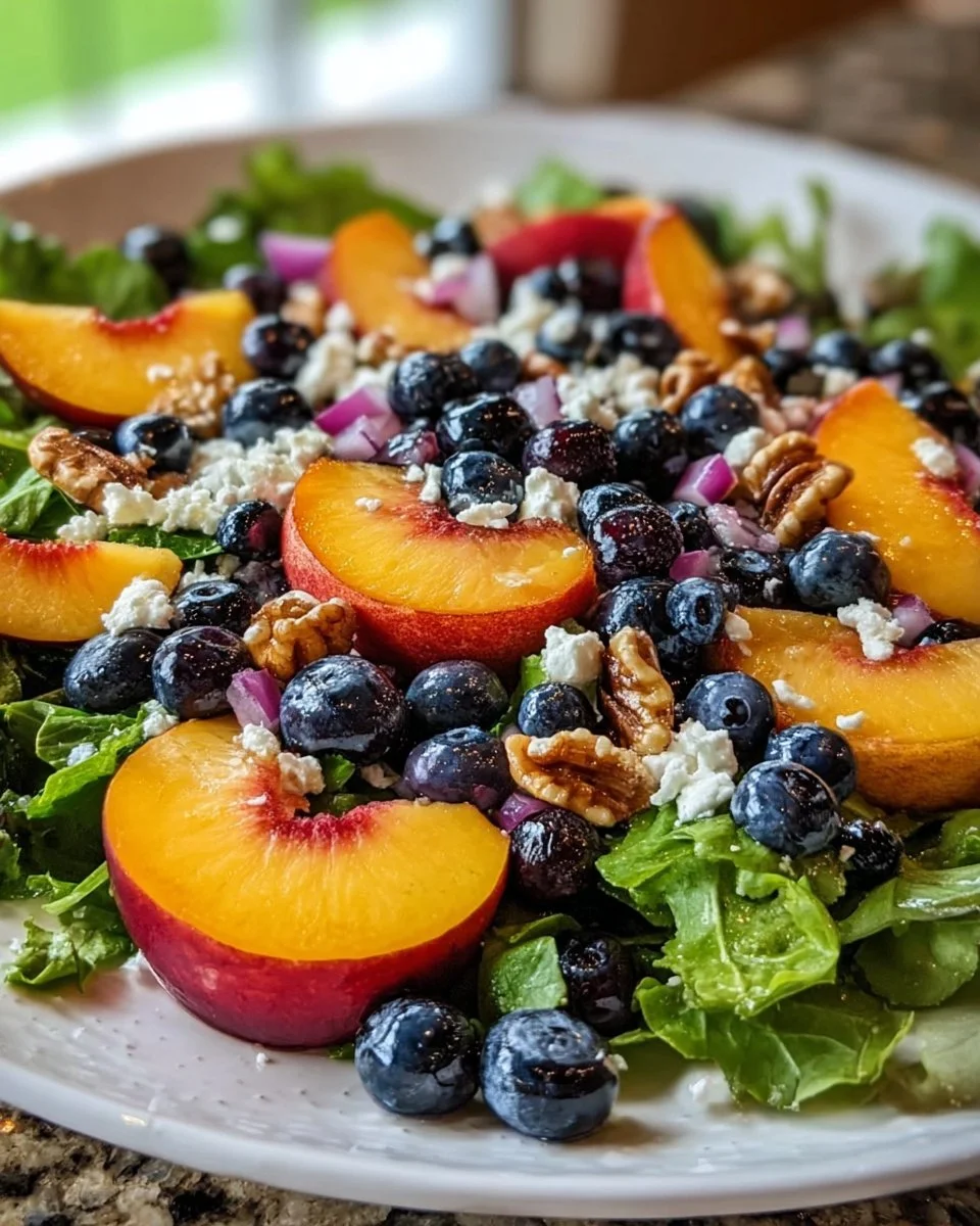 Peach and Blueberry Salad with Feta