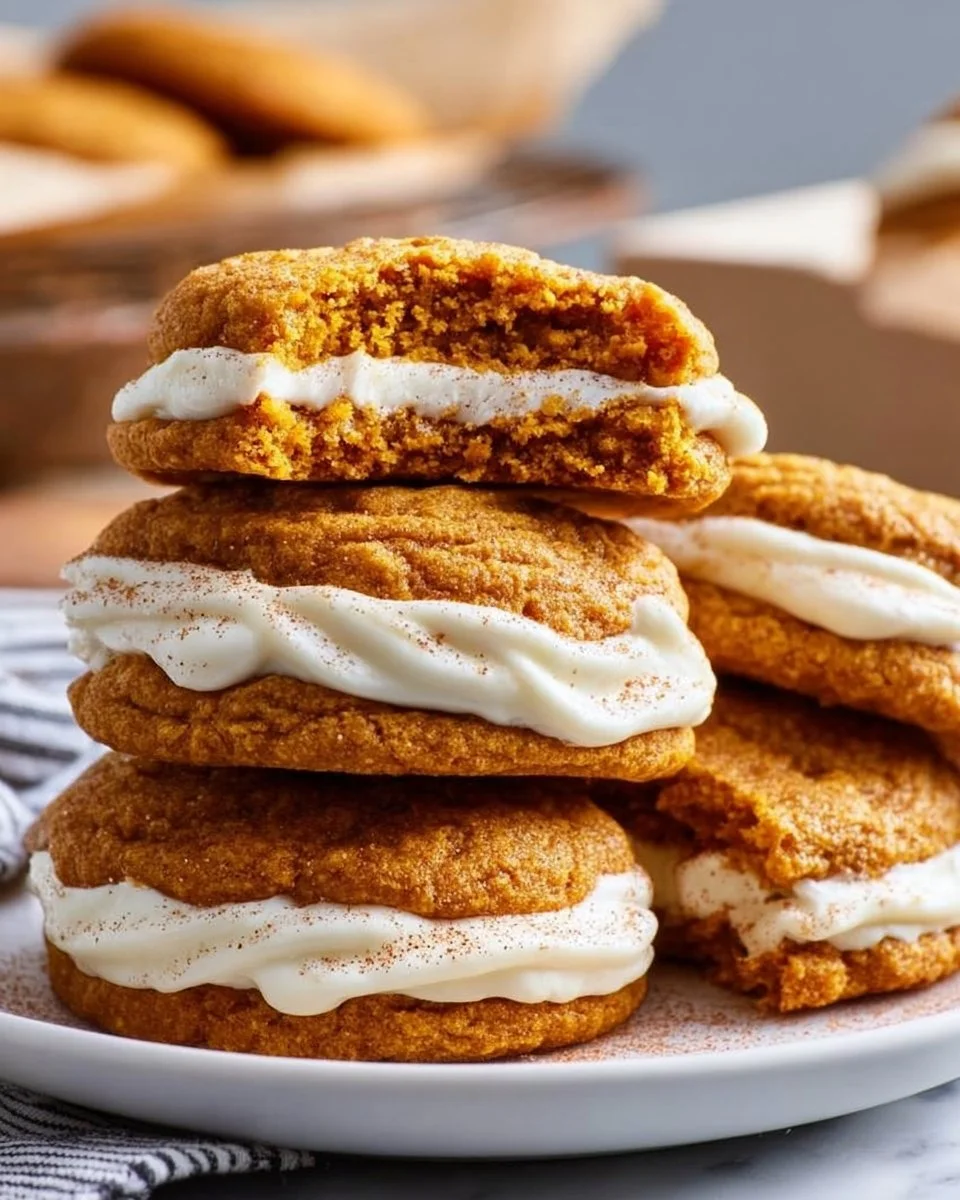 Pumpkin Snickerdoodle Cookies with Cream Cheese Frosting (video)