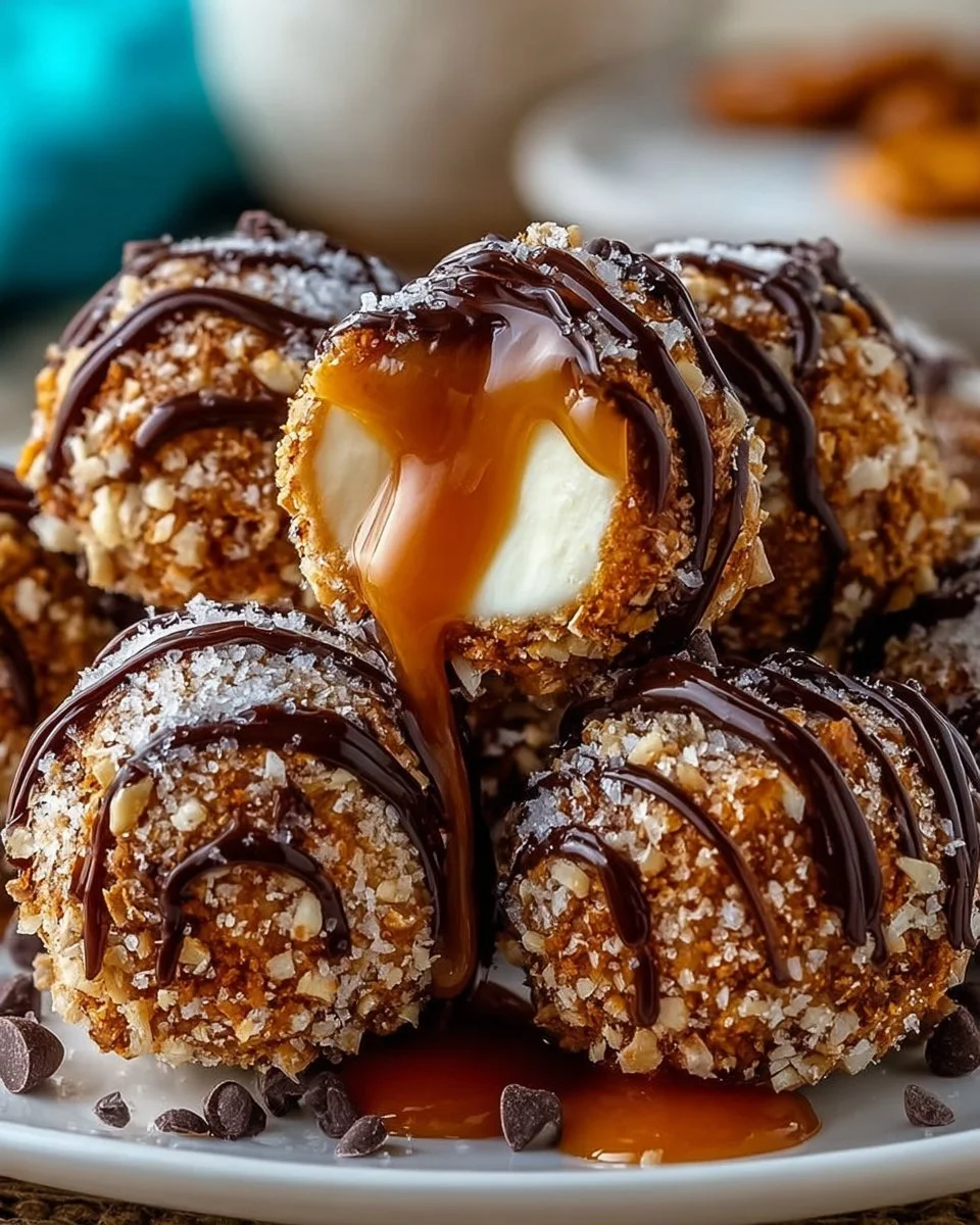 Salted Caramel Pretzel Cheesecake Balls