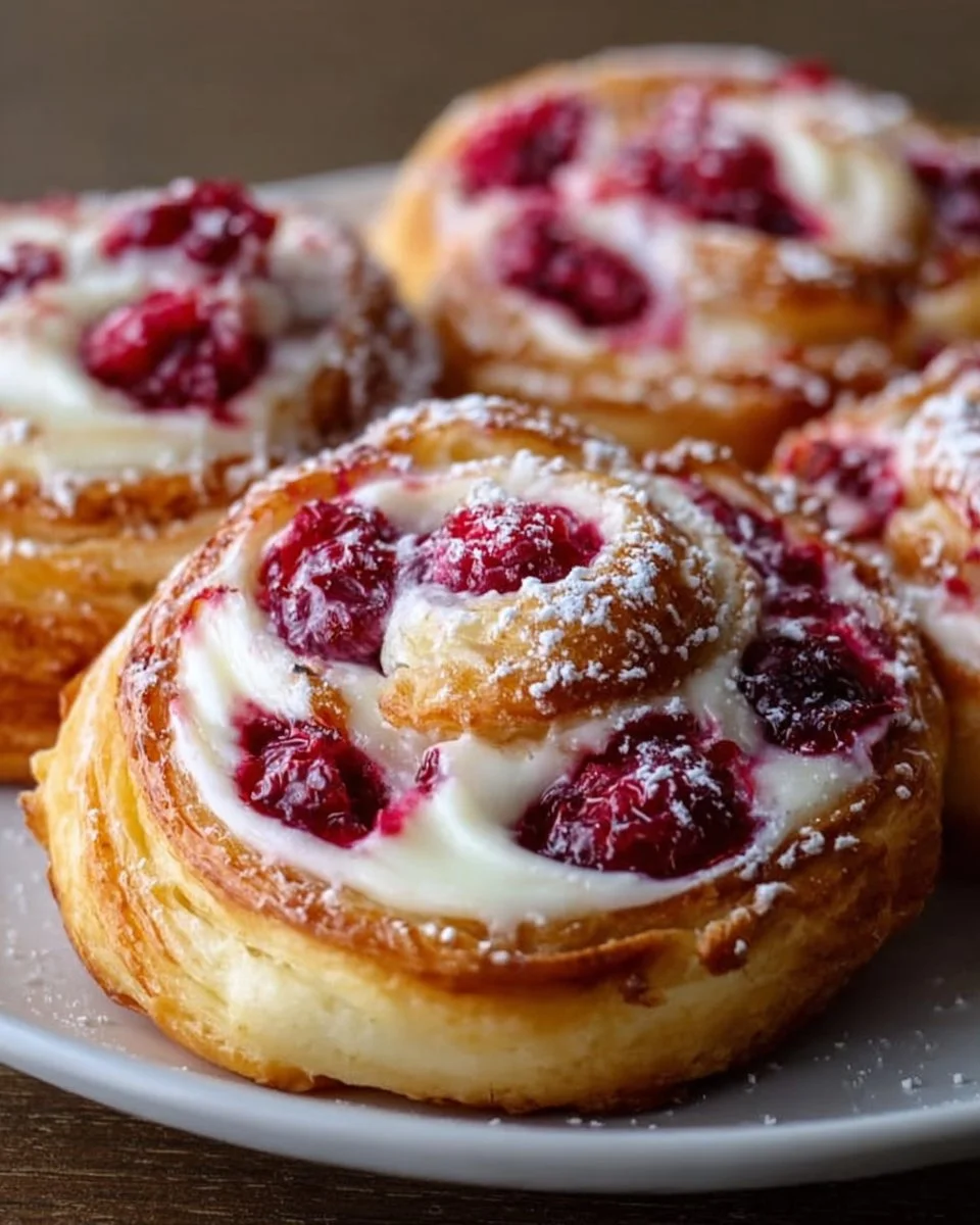 Sourdough Discard Raspberry Cream Cheese Danishes