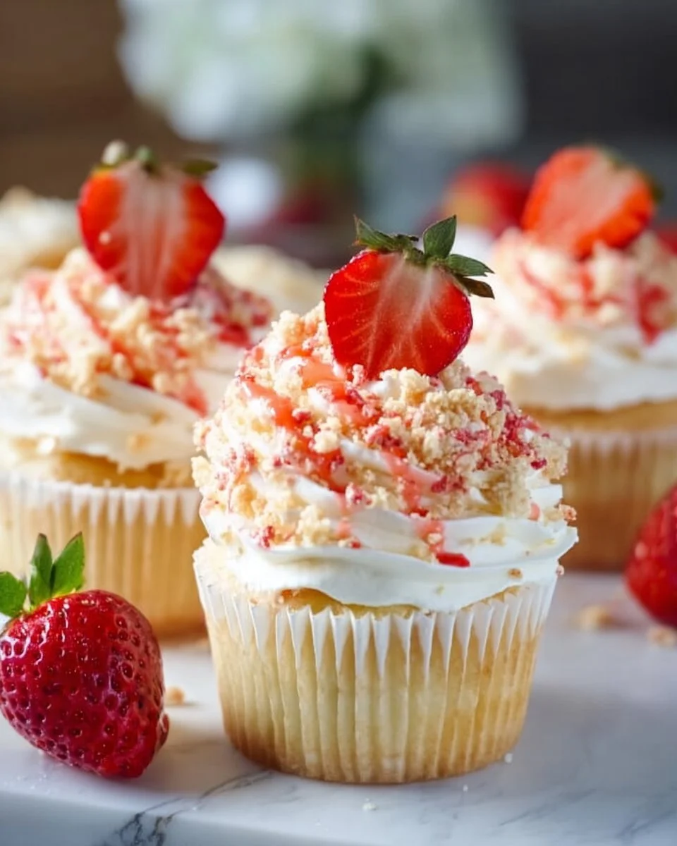 Strawberry Crunch Cupcakes